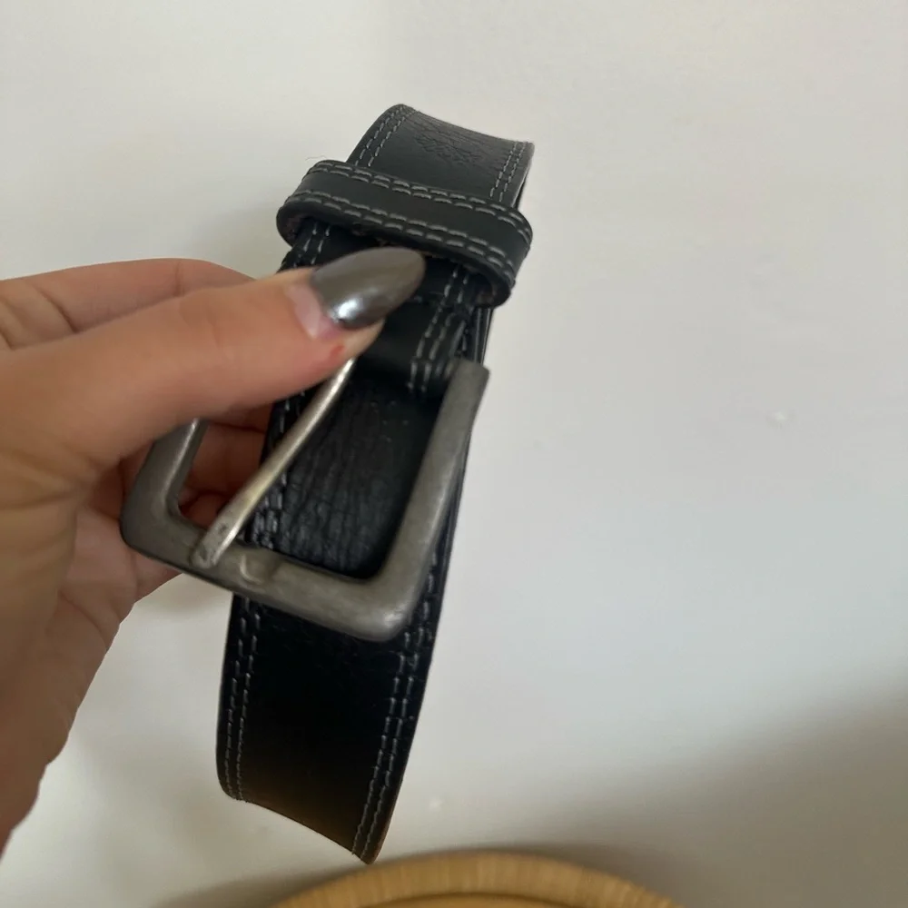 Timberland Black Leather Belt Size 34